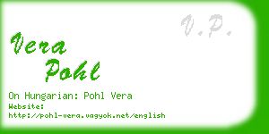 vera pohl business card